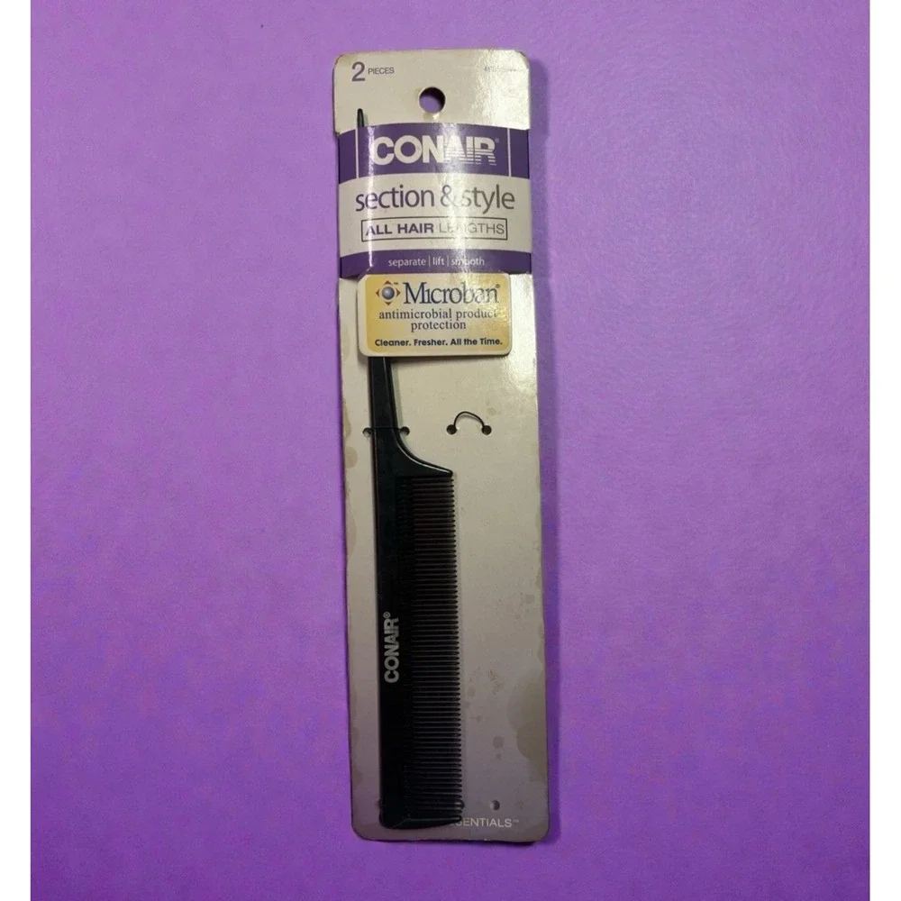 VTG CONAIR Section & Style, Lift Separate Smooth Comb Essential Tail Comb *NEW